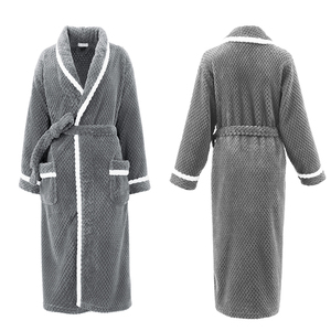Autunno primavera <span class=keywords><strong>donna</strong></span> Extra lungo in pile <span class=keywords><strong>con</strong></span> <span class=keywords><strong>cappuccio</strong></span> <span class=keywords><strong>accappatoio</strong></span> allungato felpato vestaglia elastico in vita caldo maniche lunghe vendita calda - Product Image 3