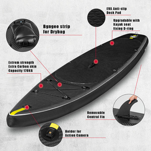 Geetone Carbon Paddle Board inflable Carbon Nylon Fabric Skin Black <span class=keywords><strong>Sup</strong></span> Boards Tabla de Paddle inflable carbon - Product Image 5