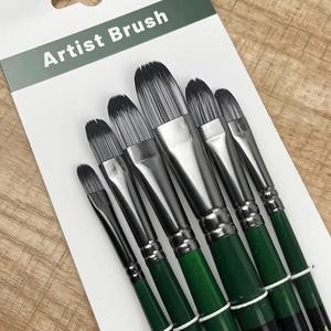 BOMEIJIA spazzole per artisti all'ingrosso 6 pz in Nylon per capelli in alluminio puntale in legno pennello per pittura - Product Image 6
