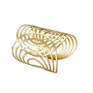 Brazalete de esqueleto chapado en oro de moda 2024, brazalete abierto ancho con cadena y ajuste cómodo para mujer - Product Image 5