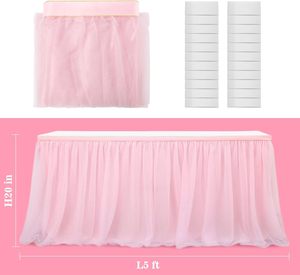 Jupe de <span class=keywords><strong>Table</strong></span> en Tulle Rose Jupe de <span class=keywords><strong>Table</strong></span> à Manger Buffet <span class=keywords><strong>Princesse</strong></span> <span class=keywords><strong>Table</strong></span> Dessert Décorations de Fête pour Baby Shower - Product Image 6