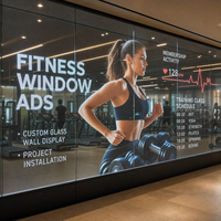 Écran LED transparent haute transparence pour vitrine de salle de sport, affichage LED sur verre