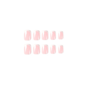 24 Uds. <span class=keywords><strong>Uñas</strong></span> Postizas Acrílicas Francesas Cuadradas Simples Tipo Ataúd, Venta al por Mayor, <span class=keywords><strong>Uñas</strong></span> a Presión de Cobertura Completa con Pegamento - Product Image 6