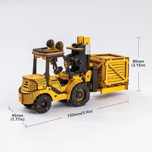Robotime Rokr DIY 시리즈 TG413K 지게차 엔지니어링 차량 모델 키트 조립 어린이 장난감 3D 나무 퍼즐