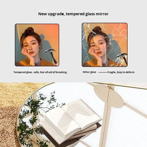 Nuovo <span class=keywords><strong>Specchio</strong></span> da <span class=keywords><strong>Parete</strong></span> Asimmetrico Ondulato in Legno Massello Stile Zen Cinese per Arredo Soggiorno - Product Image 6