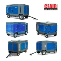 Compresseur d'air à vis à moteur diesel portable 1050 CFM/32 M3/Min 30 bar lubrifié à l'huile pour perceuses