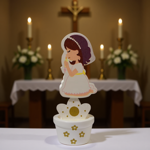 Pinza Madera Girl Communion 3x10cm Décoration Fournitures pour événements religieux - Product Image 3