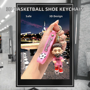 Porte-clés 3D en forme de petites chaussures de <span class=keywords><strong>basket</strong></span>, accessoire de sac à clés de voiture, boîte d'emballage sportive tendance, en caoutchouc durable - Product Image 2