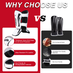 Protège-Tibias de <span class=keywords><strong>Boxe</strong></span> Muay Thai en Cuir PU pour Entraînement MMA Kickboxing - Product Image 6