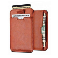 Porte-cartes de crédit fin en cuir véritable avec blocage RFID, logo personnalisé Cossni, pour homme, avec porte-carte d'identité