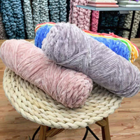 Fil de Velours Chenille Doré Épais, Pelote de Laine pour Chapeaux, Tissage DIY, Crochet, Chaussures, Pulls, Fil Mélangé de Polyester pour Tricot