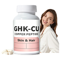 Capsules de peptides GHK-Cu bruts cosmétiques OEM 50mg 100mg, supplément pour la croissance des cheveux à l'acide hyaluronique, soin de la peau, capsules GHK-Cu
