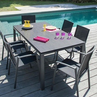Table de salle à manger extérieure en stratifié phénolique de 12 mm, résistante à l'eau, HPL pour meubles d'extérieur