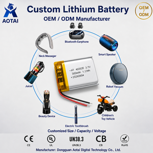 Batterie liquide durable 3,7 V 300 mAh 402535 pour enceintes Bluetooth et stylos portables, plus de 500 cycles - Product Image 1