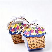Boîtes en papier recyclables YZ écologiques pour emballages de paniers de fleurs, de bonbons de mariage et de cadeaux de fête, style artistique peint à l'huile