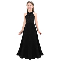 Robe de Soirée en Chiffon Sans Manches pour Enfants 4-16 Ans, Florale, Princesse, Concours, Fête d'Anniversaire, Robes de Demoiselle d'Honneur pour Mariage