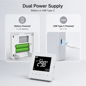 <span class=keywords><strong>Termostato</strong></span> de Habitación Inalámbrico RF con Batería USB Tipo-C, Tuya WI-FI, con Receptor, Control por Voz con Alexa y Google Home - Product Image 2