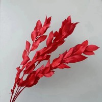 AX-88 Groothandel Natuurlijke Gedroogde Bloemen Eeuwig Houdbare Oranje Bladeren 40-60cm voor Wanddecoratie Kerst & Thanksgiving Decoratie