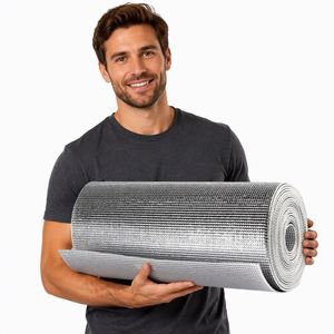Rouleau de mousse EPE laminé en aluminium, isolation thermique réfléchissante, pour toitures de bâtiments et chaîne du froid - Vente en gros usine - Product Image 5