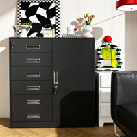 Meuble de rangement métallique moderne à 5 tiroirs réglables, armoire à documents en acier verrouillable, organisateur de documents latéral, meuble bas