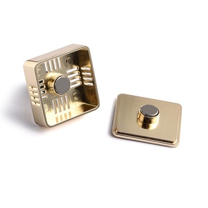 Private Label Manufacture Square Golden Metal Magnetic Car <b>Interior</b> <b>Accessories</b> Perfume - Product Image 5