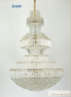 Lustre moderne en cristal pour hall d'hôtel, villa, grands lustres de plafond, luminaires suspendus de luxe, décoration intérieure, escalier