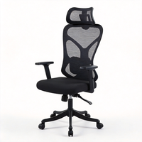 Chaise de bureau moderne à dossier haut en maille, réglable et pivotante avec appui-tête – Chaise d'ordinateur secrétariale très vendue