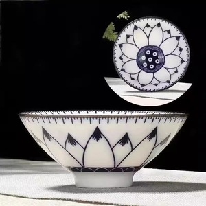 Blue And White Porcelain <b>Tea</b> <b>Cups</b> <b>Set</b> Six Piece Conical Shape Gift Box For <b>Tea</b> Tasting Household Use - Product Image 4
