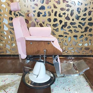 Chaises de barbier hydrauliques réglables de style français pour femmes, chaises de coiffure roses - Product Image 2