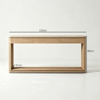Meubles de salon de style rétro, table console en bois massif avec plateau en marbre, couleur personnalisable, avec 3 tiroirs pour appartement ou villa