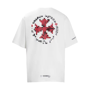T-Shirt Unisex a Maniche Corte <span class=keywords><strong>in</strong></span> <span class=keywords><strong>Cotone</strong></span> 100% con Stampa Serigrafica di Cuori Cromati ad Alta Grammatura 240g, Stile Hip Hop, Vendita all'Ingrosso - Product Image 2
