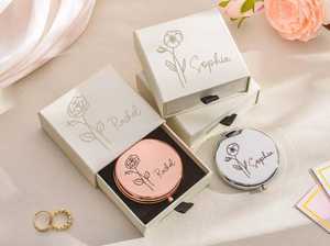 Espejo personalizado para despedida de soltera, invitado, amigo, regalo de aniversario, espejo de metal de bolsillo para maquillaje - Product Image 4
