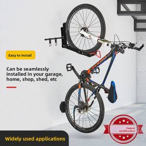Support de vélo mural pliable en acier réglable avec crochet pivotant, capacité de charge de 35 kg pour le stationnement des vélos de route dans le <span class=keywords><strong>garage</strong></span> - Product Image 2