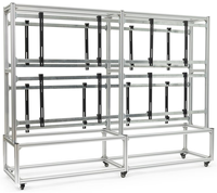 Support d'écran LED modulaire en profilé aluminium, support mural vidéo mobile avec roulettes pour écran d'affichage extérieur