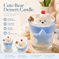 Vela de Cera de Soja con Forma de Perrito Cereza, Linda y Personalizada, Hecha a Mano, con Aroma, Regalo de Aromaterapia para Decoración del Hogar o Cumpleaños