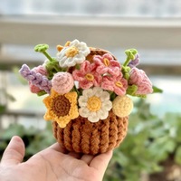 Kit de Matériel de Tricot Fait Main pour Décoration Murale : Pendentif Bouquet de Roses et Fleurs au Crochet Personnalisable DIY