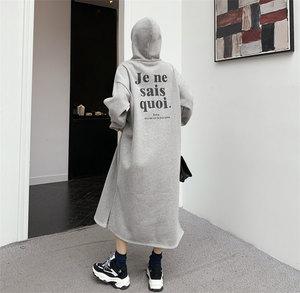 All'ingrosso Harajuku inverno spesso da <span class=keywords><strong>donna</strong></span> <span class=keywords><strong>Oversize</strong></span> felpe lunghe da <span class=keywords><strong>donna</strong></span> Casual Pullover in pile abito con cappuccio lungo - Product Image 6