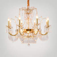 Lámpara de Araña LED Europea de Cobre, Garantía de 5 Años, Lámpara de Lujo Francesa para Sala de Estar, Comedor, Dormitorio, Estudio, Villa, Escalera