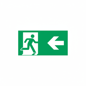 Uscita di emergenza segno freccia sinistra-200 in PVC luminescente * 400mm - Product Image 2