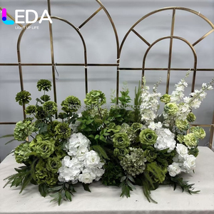 Arco de Flores Artificiales LEDA para Jardín con Soporte Metálico, Arco de Flores de Seda de Alta Simulación con Fondo de Vegetación Verde - Product Image 5