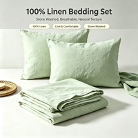 Ensemble de draps de lit king size faits à la main en lin 100% pour toutes les saisons, personnalisés, de haute qualité, écologiques, ensembles de housses de couette unies