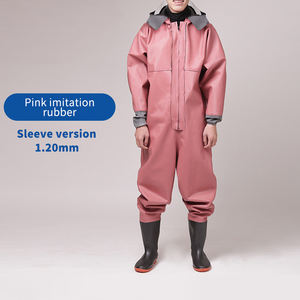 Costume de pêche à la mouche rouge pour <span class=keywords><strong>femme</strong></span>, pantalon imperméable, costume d'aventure pour homme, costume de travail en plein air, bottes de chasse imperméables - Product Image 3