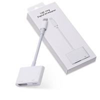 Kabel konektor layar sinkronisasi H-D-MI Video HD 1080P adaptor AV Digital Ligh tning ke H-D-MI dengan Port pengisian daya