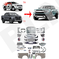 Kit carrosserie pour Ford Ranger T6 T7 T8, mise à niveau vers le style Ranger T9 Raptor, kit de conversion de pick-up avec assemblage de phares et de feux arrière