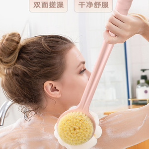 Brosse de bain double face à long manche avec éponge loofah pour le frottement du dos, usage adulte - Product Image 1
