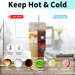 定制徽标 40 盎司不锈钢真空保温杯，带手柄和吸管，批发粉末涂层运动水瓶，最小起订量 20 件 - Product Image 3