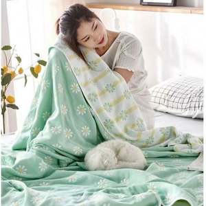 2025 Hot Selling Super <b>Soft</b> Organic Cotton Printed <b>Blanket</b> for Newborn <b>Baby</b> Wrapping with 6-Layer Muslin 110x110cm Anti-Bacteria - Product Image 5