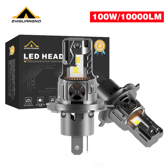 100W 10000LM H4 LED Headlight 1:1 Auto 12V 6000K IP68 Waterproof 2 Years Warranty Car Automotive Lighting System