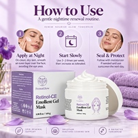 Masque Gel Nuit au Rétinol Fermenté, Vitamines C et E – Anti-Âge, Anti-Rides, Raffermissant, Hydratant, Lissant, Nourrissant et Revitalisant