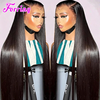Wig Rambut Asli New Wave 13*6 Transparan Full HD Frontal Lace Front Warna Natural 13*4 Tanpa Lem Lurus Full Lace Front Wigs